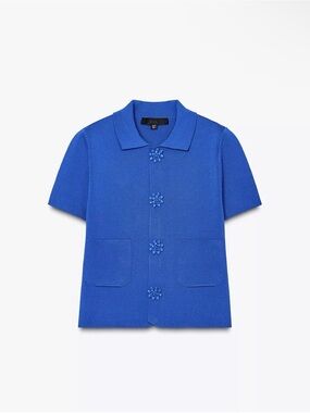 Zara BEADED BUTTON CARDIGAN TOP